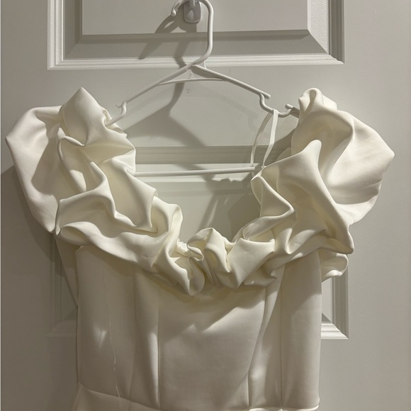 White Ruffle Mini Dress - Picture 3 of 7